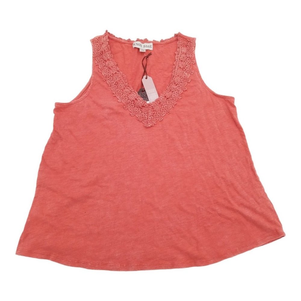 Knox Rose Women's Medium V-Neck Red Tank Top